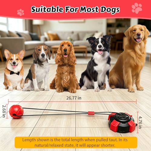 Interactive Dog Toys Tug of War Toys for Aggressive Chewer - color: Red