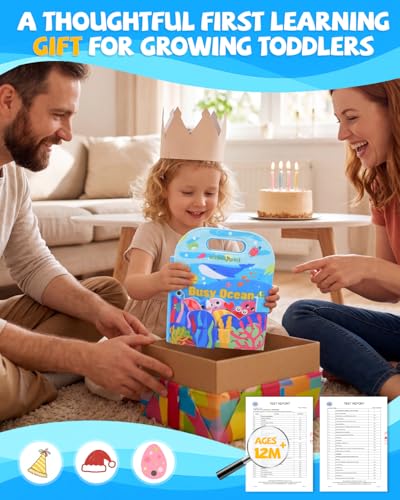 Busy Book for Toddlers 1-3, Busy Board for 1 Year Old, Quiet Books - style: Ocean