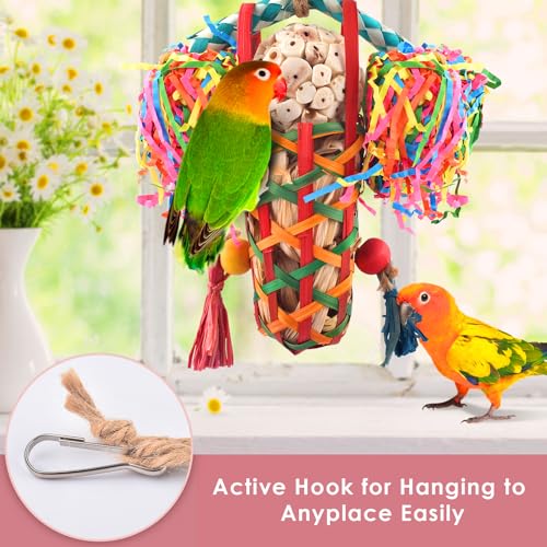 KATUMO Bird Toys Parakeet Toy Cockatiel Shredding Chew Conure Foraging Sola Enrichment for Conure Cockatiel Parakeet Lovebird Small to Medium Birds (2 Pcs) - size: 2 Pcs