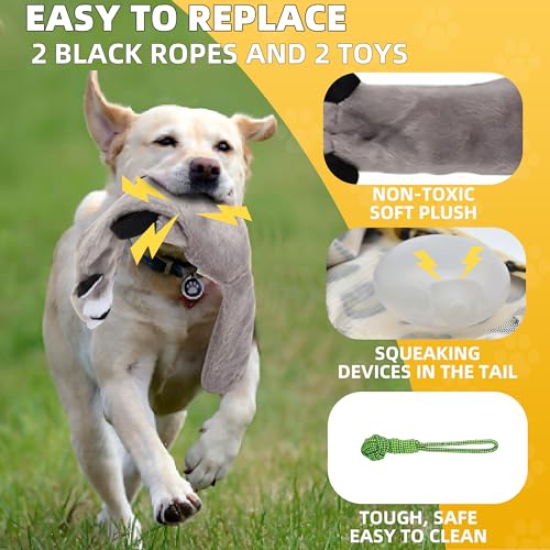 Flirt Pole Dogs, Dog Chase Toy with Squeakers Inside, Dog Fishing Pole Toy for Large Medium Small Dogs to Keep the Puppy Entertained and Physically Exhausted, Rope+Beaver - style: Rope+Beaver