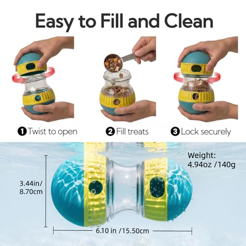 Interactive Dog Puzzle Treat Toys Enrichment Puppy Slow Feeder - color: Blue