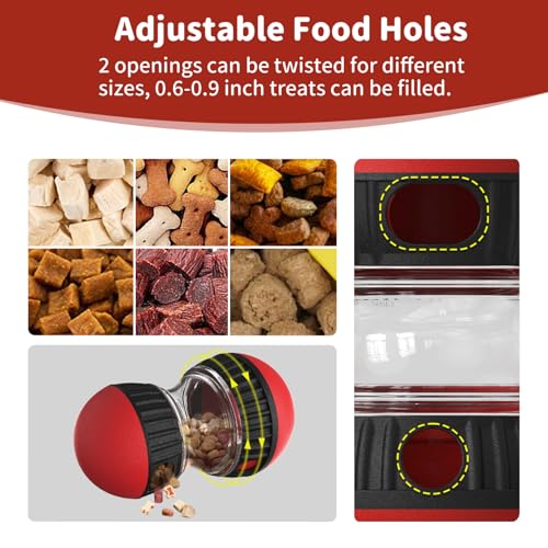 Interactive Dog Treat Puzzle Toys Food Dispensing Enrichment - color: Red