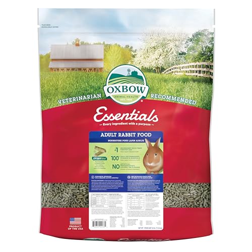 Oxbow Essentials Adult Rabbit Food, Timothy Hay Rabbit Pellets, USA, 25 lb - size: 25 Pound (Pack of 1)