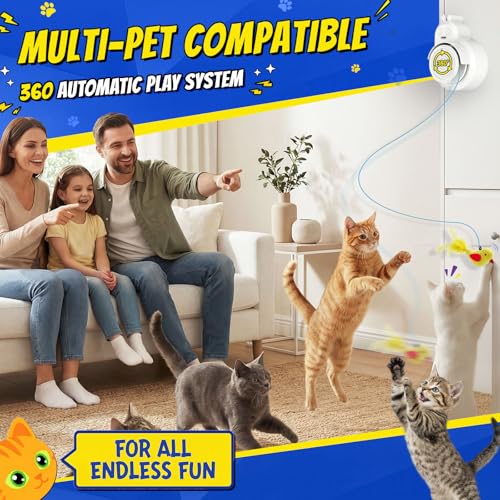 Interactive Cat Toys for Indoor Cats - Automatic Flying Bird for Enrichment - color: White