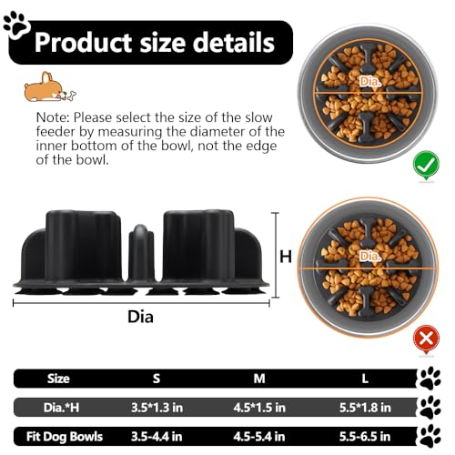 Soft Silicone Anti-Choking Puzzle Slow Feeder Insert for Dogs, Compatible with Regular Elevated Dog Bowls - color: Black, size: Small