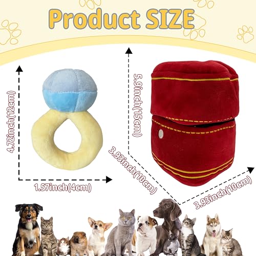 Dog Wedding Toy Engagement Plush Ring Box for Dog Birthday Funny Gifts