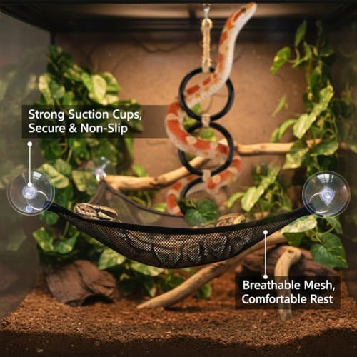 Snake Climbing Rings with 2 Hammock, Snake Climbing Toys Snake Enrichment