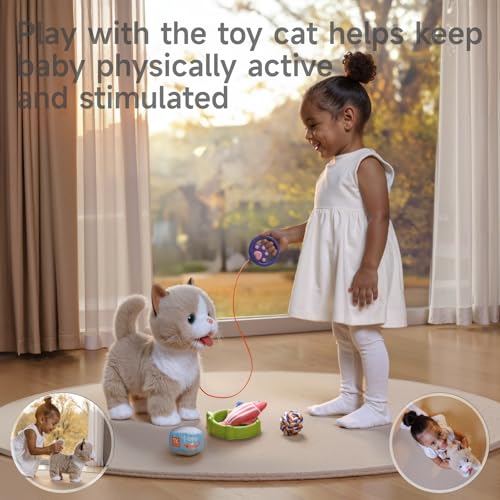 TUMAMA Walking Cat Toys, Cat Toys for Kids, Age 2 3 4 5+ Years Old Gift - color: Yellow