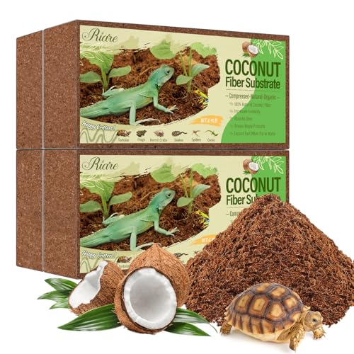 Riare 4 Pack Natural Coconut Fiber Substrate, Coco Coir Reptile Bedding - color: 4 pack