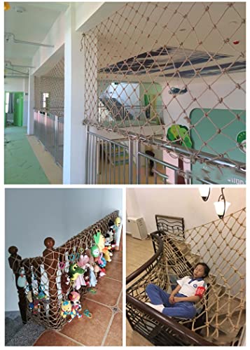 Safety Anti-Fall Fence Net for Children Pet Cat,Cargo Net Climbing Rope,Playground Climbing Children Net Woven Rope Truck Trailer Netting Swing Treehouse Hammock Rope (Jute, 1Mx1M(3.3FTx3.3FT)) - size: 1Mx1M(3.3FTx3.3FT)