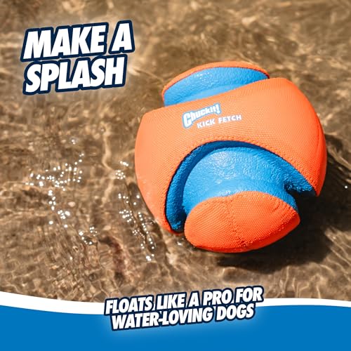 Chuckit! Kick Fetch Ball Dog Toy - Floats in Water - Perfect for Interactive Play - Made with Durable Rubber and Foam - for Large Dogs - Size Large - 8-inch Diameter - 1 Count (Pack of 4) - size: Large (Pack of 4), style: Classic