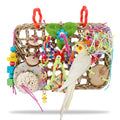 Hypeety Bird Toys Parrot Foraging Toys Bird Chew Toys Parakeet Shredding Seagrass Climbing Mat with Various Toys for Conure, Cockatiel, Lovebird, Parakeet, Budgie (M(Solla Ball)) - color: M(Solla Ball)