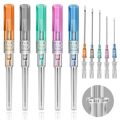 Catheter Needles - Prgislew 5Pcs Mixed Catheter Piercing 14G 16G 18G 20G and 22G Catheter Ear Nose Piercing Hollow for Lip Tongue Belly Nipple Cartilage Piercing Kit - size: Mixed-5pcs