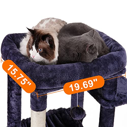 Heybly Cat Tree for Large Cats 20 lbs, 69 inches XXL Cat Tower HCT031G - color: Smoky Gray, size: 69 inch