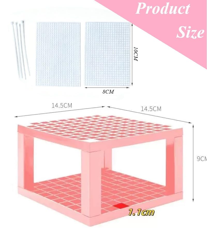 Hermit Crab Rest Platform with Food Bowl Double-Layer Climbing Toys Hermit Crab Accessories Expand Space for Reptile(Pink) - color: Pink