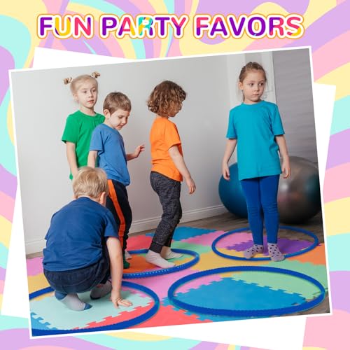 Shappy 6 Pcs Exercise Hoop Set Detachable Adjustable - color: Dark Blue, size: 26 Inch