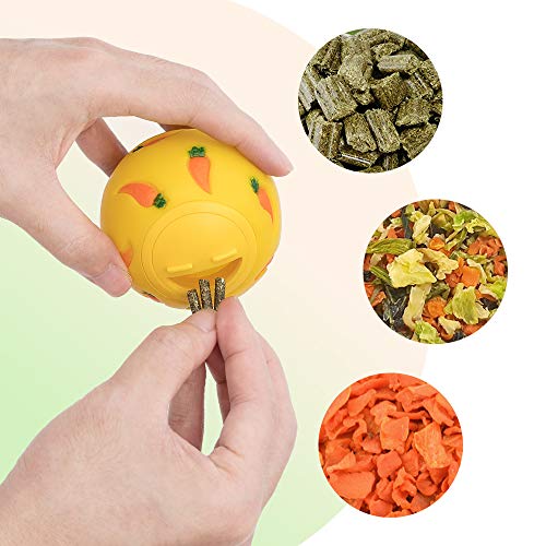 Niteangel Small Animal Treat Ball: Adjustable Treat Dispenser - color: Yellow