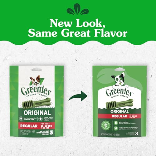 Greenies Regular Dental Dog Treats, Original Chicken Flavor, 3 Count - size: 3 Count (Pack of 1)
