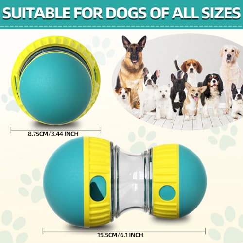 Mankoda Interactive Dog Puzzle Toy, Rolling Treat Dispenser Slow Feeder - color: Green