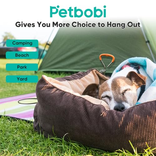Petbobi Dog Tie Out Cable and Stake, 20ft Heavy Duty Dog Leads for Yard - color: Black, size: 20 ft (120 lbs)
