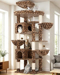 Globlazer 82in Leopard Extra Large Cat Tree for Indoor Large Cats, S82 - color: Leopard Print
