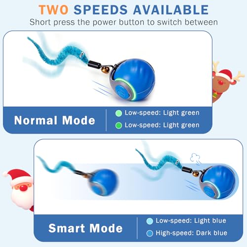 2-Pack Smart Cat Toy Ball, Automatic Rolling Interactive Cat Toys - color: Orange-Blue