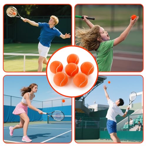 PHOEPET 6-Pack Tennis Balls for Beginner Training Practice- Bulk Dog Balls - color: Orange-6 Pack, size: Medium 2.5"- 6 Pack