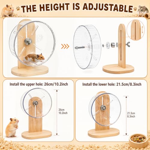 Novabright 5 Pcs Hamster Cage Accessories, Wooden Hideout Ladder Wheels - style: Cozy Hideout Set