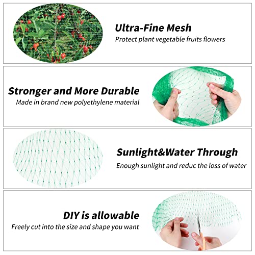 Kikhope Bird Netting, 13x20 ft Garden Mesh Net for Plants and Vegetables - size: 13x20 ft