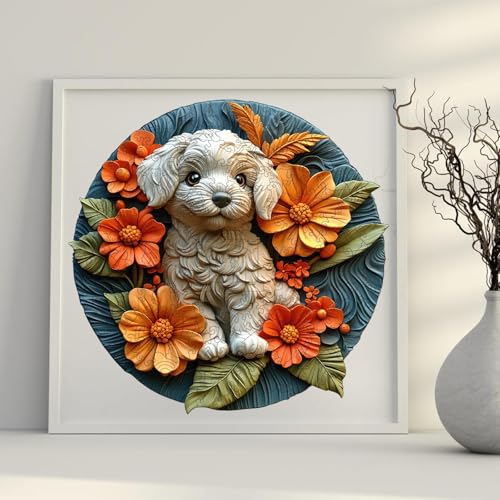 Qiuenisray Wooden Puzzle for Adults, White Dog Jigsaw Puzzle 11.1x11.2 in - color: White Dog, size: 200pcs