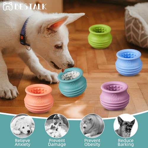 Dog Enrichment Treat Toy, Long-Lasting Wobbly Interactive Freeze Lick Toys for Dogs, Stuffable Puzzle Feeder Toy for Boredom, Silicone Treat Dispensing Chew Toy (Teal Blue,L) - color: Teal Blue, size: L