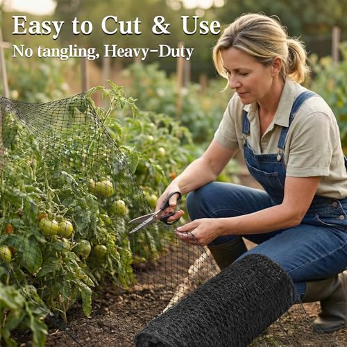 13 x 40 FT Bird Netting, 1/2" Mesh Garden Netting, 50PCS Zip Ties - size: 13 x 40 FT