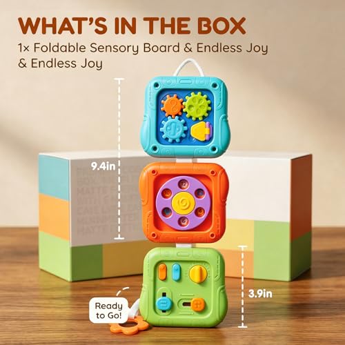 SOCBTNSO Montessori Busy Board Travel Toy for Toddlers