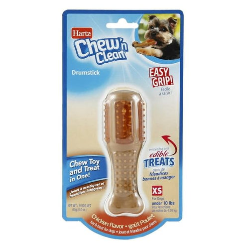 (2 Pack) Drumstick Dog Chew Toy, Chicken Flavored, Nylon, Extra Small, Dental Benefits, Easy to Grip Shape