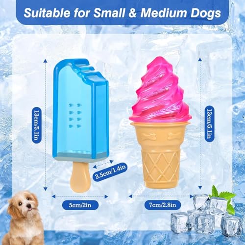 Pawaboo Dog Cooling Chew Toys, 2 Pack Freeze Pet Teething Toys for Cooling - color: Blue