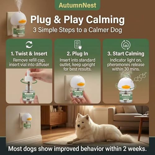 8-in-1 Dog Calming Diffuser Kit, 2 Plug-Ins & 6 Refills, 180-Day Supply - color: 8 packs - Duck Diffuser