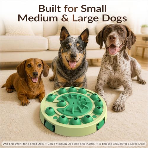 KADTC Large 3-Level Dog Puzzle Toy, Mental Stimulation Games for Smart Dogs - color: Green