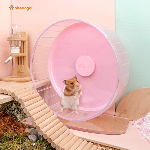 Niteangel Super-Silent Hamster Exercise Wheels: Quiet 11 inch Running Wheel - color: Pink, size: Large