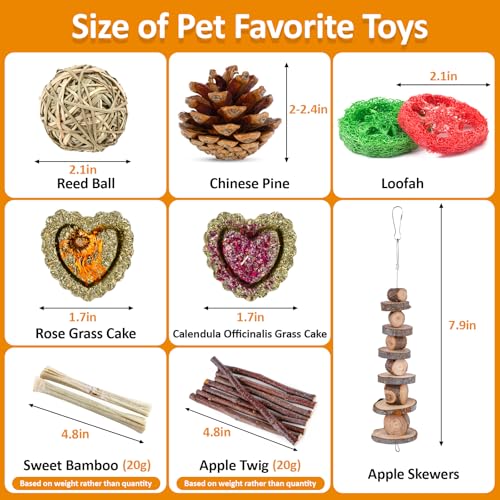 Hamster Toys Set, Guinea Pig Toys Bunny Small Animal Chewing Toy for Cage - size: 28Pack-hamster toys
