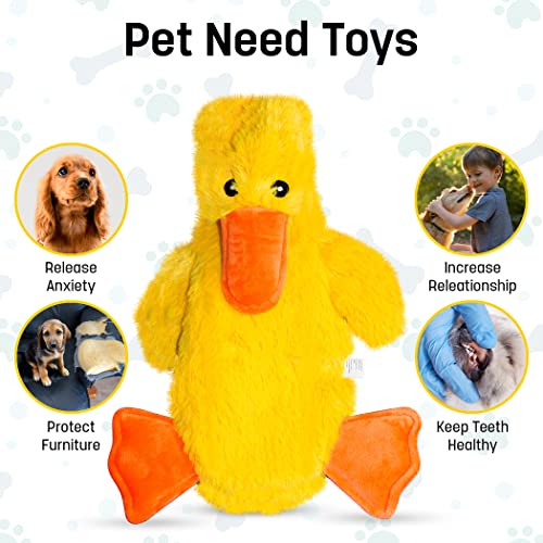 FGA MARKETPLACE Duck Flat NO Stuffing NO Squeak Plush Dog Toy, Funny Style Will Entertain Your Pet for Hours, Recommended for Small and Medium Dog 21 INCH Long - color: DUCK
