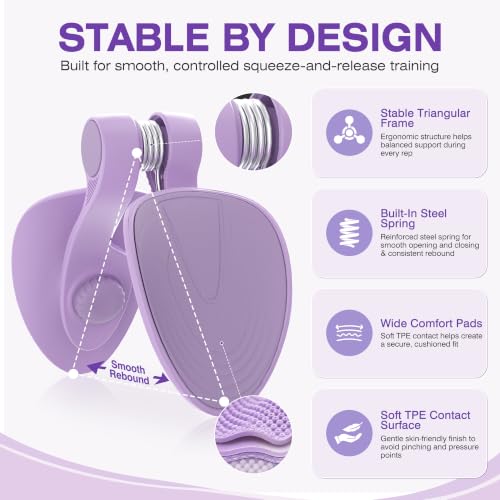Pelvic Floor Exercise Devices 35lb Inner Thigh Hip Trainer Kegel Exerciser - color: Purple