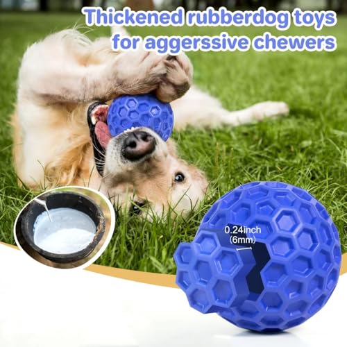 DISSKNIC Tough Squeaky Dog Balls Puppy Toys, Interactive Dog Toys for Small Dogs, Puppy Chew Toys for Teething and Relax, Dog Chew Toy Small Balls Dog Toys for Small Breed, Outdoor Dog Toys for Dogs - color: Blue, size: Small