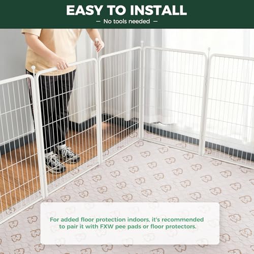 FXW Rollick Dog Playpen, Indoor, Yard & RV Camping, 40" H, 16 Panels - color: White, size: 40"H