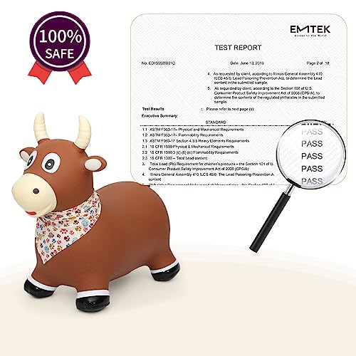 INPANY Bouncy Bull, Cow Hopper for Cowboys, Kid Gifts Toy, Pump Included - color: Bull
