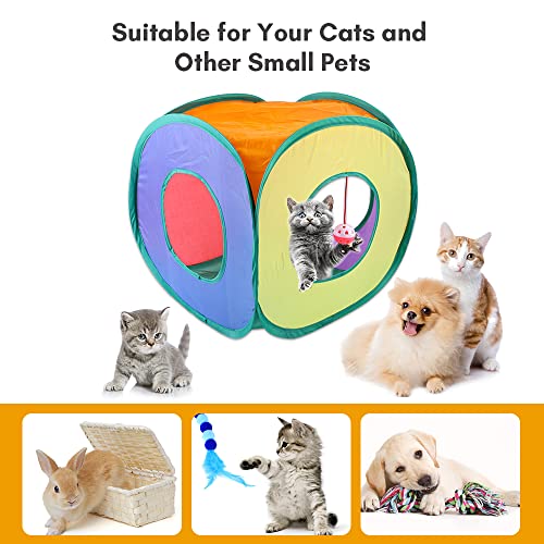 Cat Play Tunnel,Occupiedpet Collapsible Cube Tent with 3 Entry Points - color: 15 Pieces