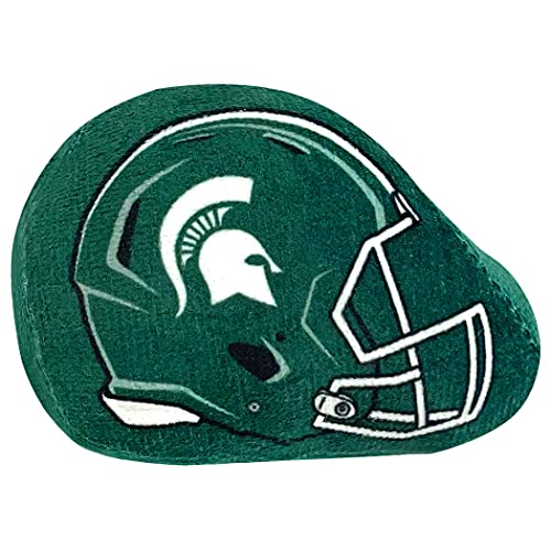 BEST PLUSH CAT TOY: NCAA MICHIGAN STATE SPARTANS Complete Set of 3 piece Cat Toys filled with Fresh Catnip. Includes: 1 Helmet Cat Toy, 1 Football Cat Toy with Feathers & 1 Beer Bottle. With Team LOGO - color: MICHIGAN STATE SPARTANS