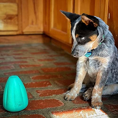 Chew King by Mammoth Premium Treat Dispensing Dog Toy, Durable Natural Rubber Chew Toy, Safety Air Vent, Interactive Enrichment Toy for Aggressive Chewers, Medium Pack of 2- Teal - color: 2-Pack Treater (Teal), size: Medium