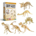 Hands Craft DIY 3D Wooden Puzzle – 6 Assorted Dinosaur Bundle Pack Set Brain Teaser Puzzles Educational STEM Toy Adults and Kids to Build Safe and Non-Toxic Easy Punch Out Premium Wood JP2B1 - color: Dinosaur