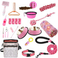 PupLuxe Puppy Starter Kit | Pink 22 Piece Great for Dog Training A Welcome Gift New First Time Owners and Experience Bundle - color: Pink
