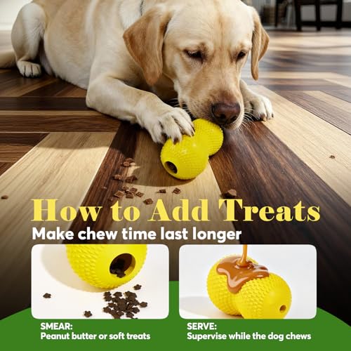 Kimee Natural Rubber Dog Chew Toys Dog Toys for Aggressive Chewers Gourd - color: Yellow-Gourd